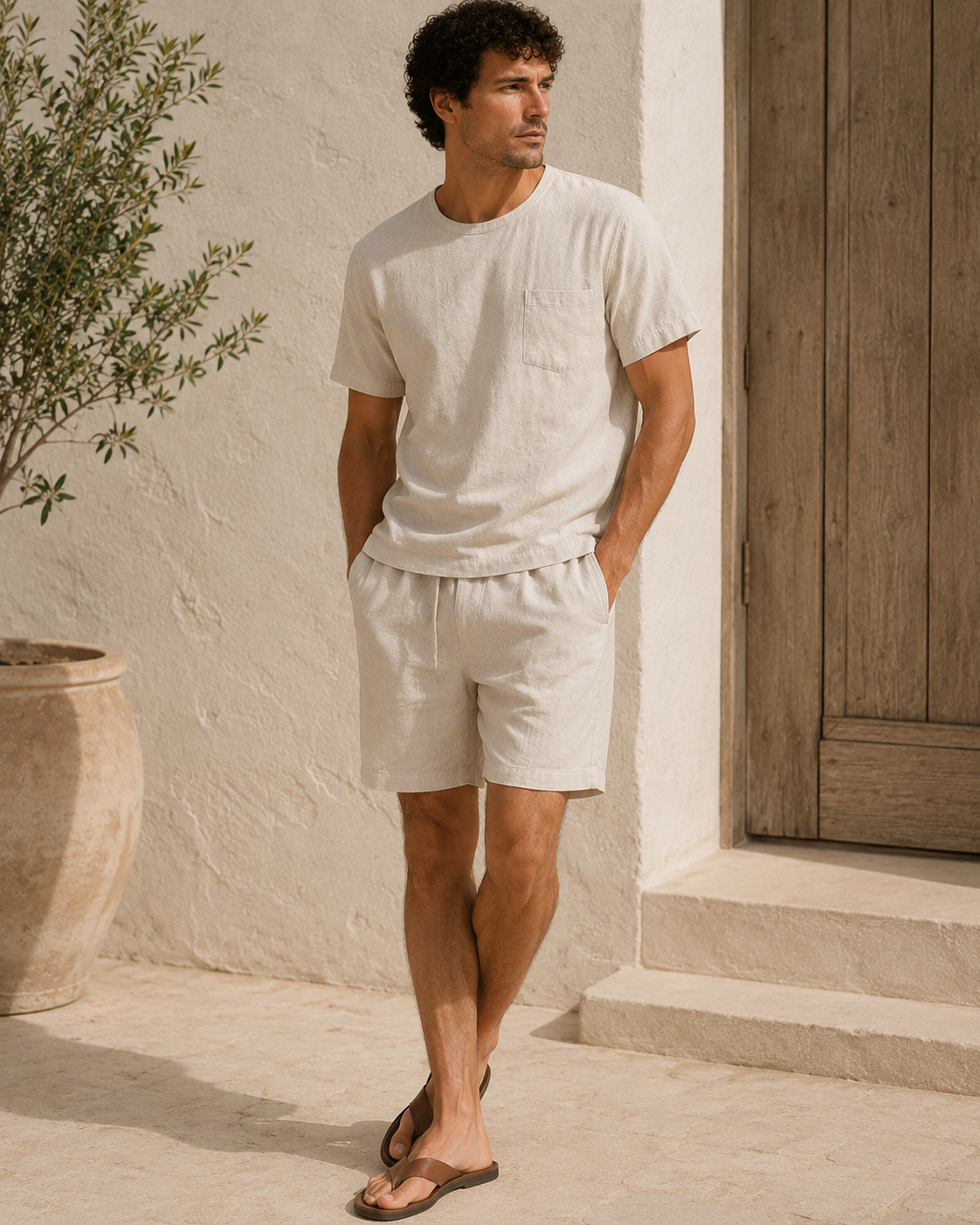 Pantalon corto de lino